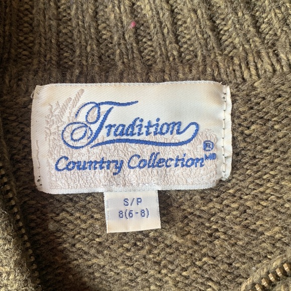 Earth tone vintage zip up mock neck sweater - Picture 4 of 4